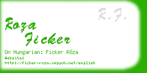 roza ficker business card